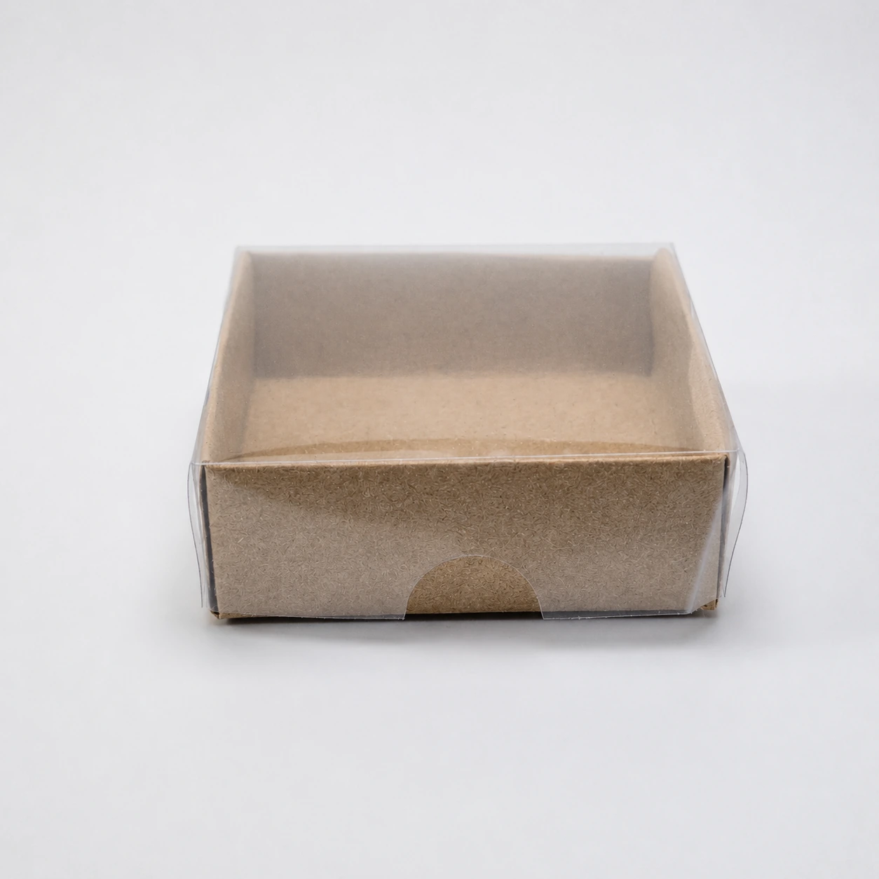 Kraft Karton Kutu ve Şeffaf Kapak (6x6x2) - Görsel 2