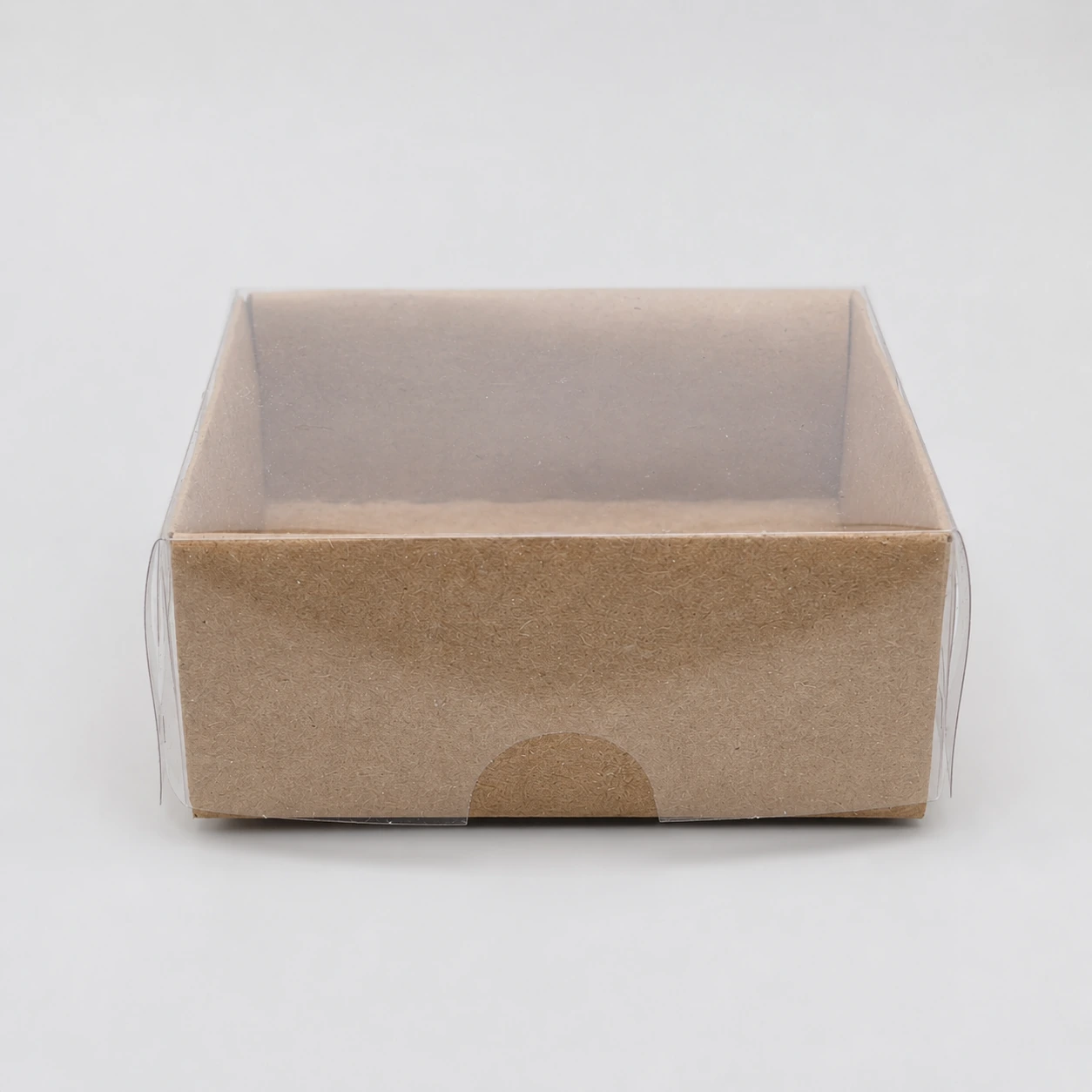 Kraft Karton Kutu ve Şeffaf Kapak (7x7x3) - Görsel 4