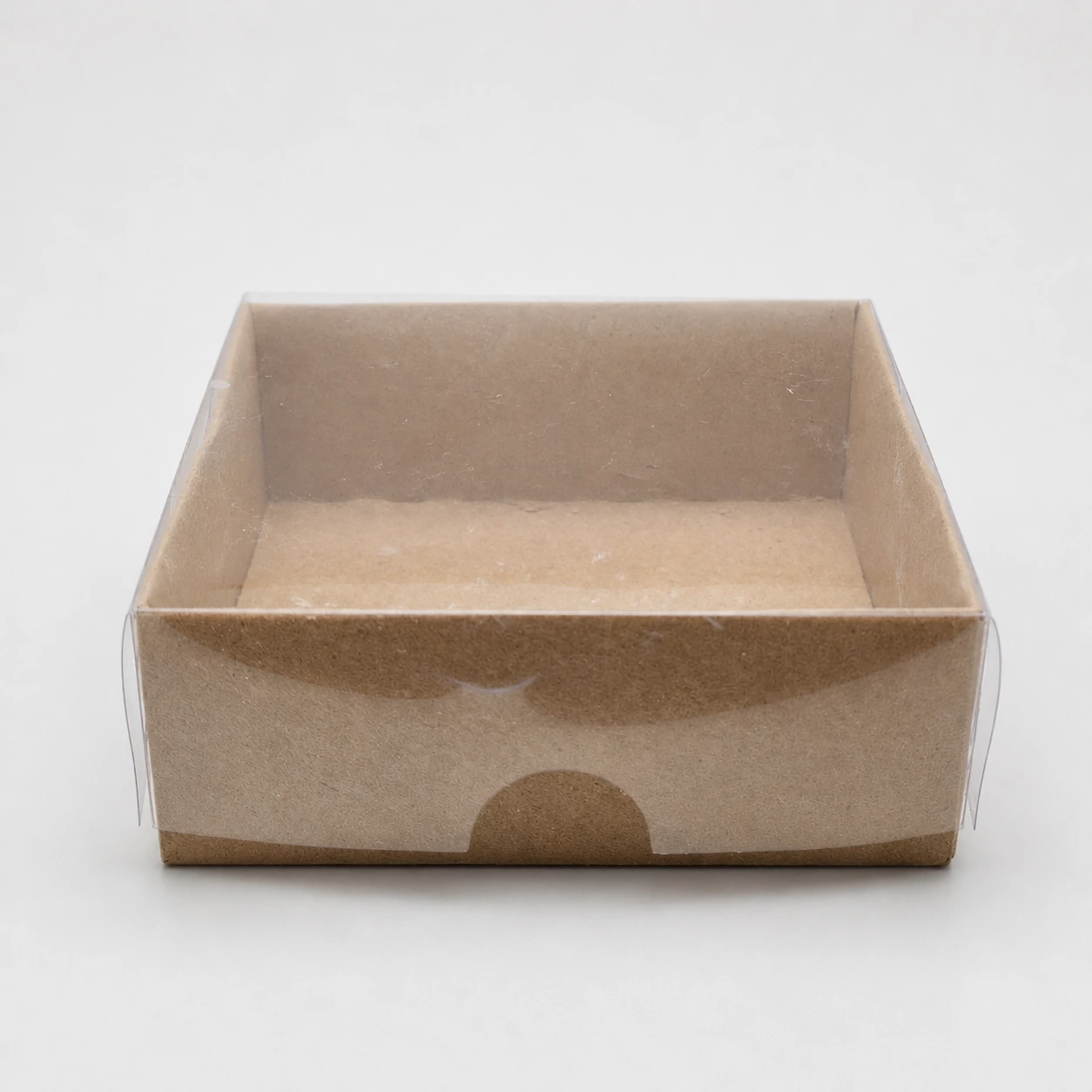Kraft Karton Kutu ve Şeffaf Kapak (8x8x3) - Görsel 2