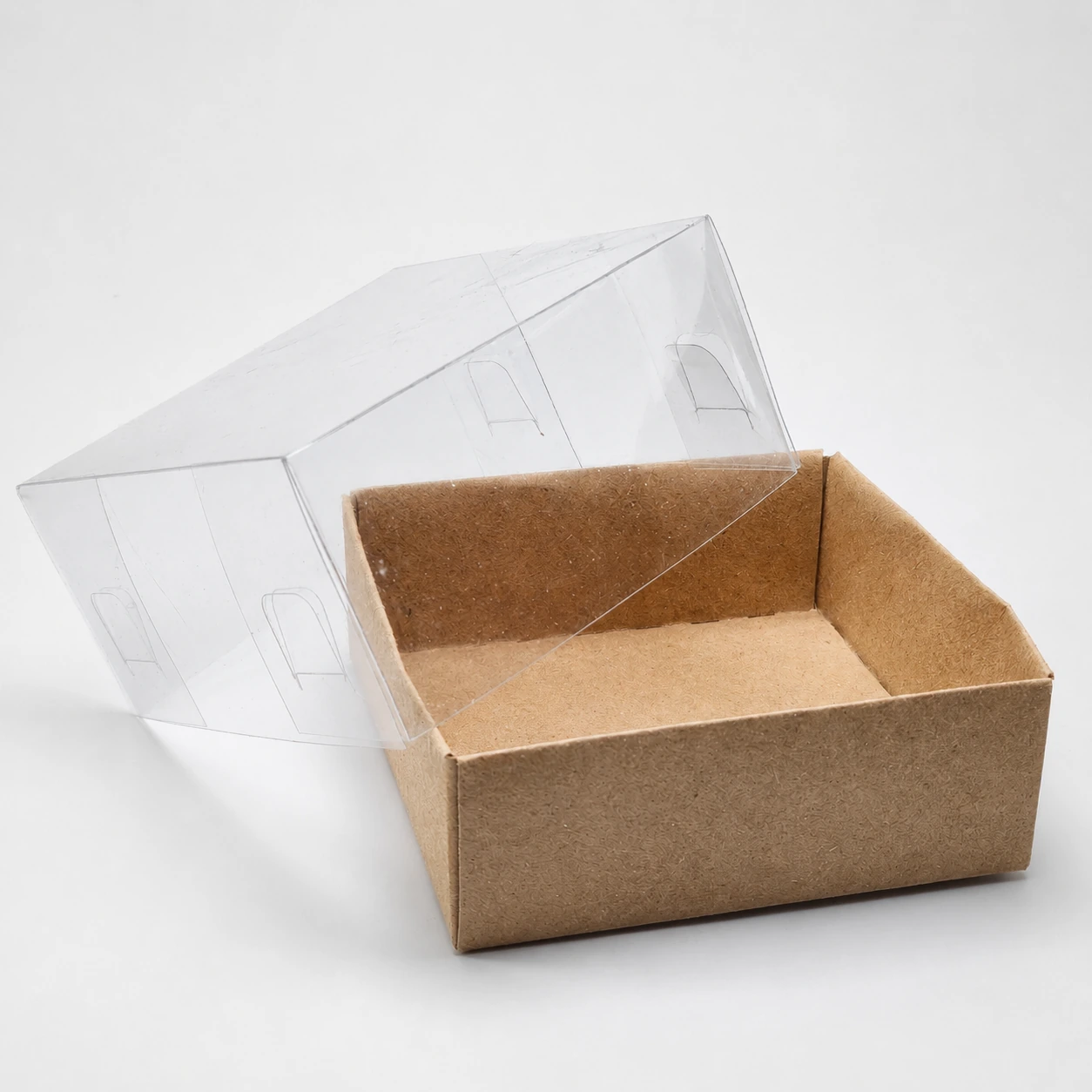 Kraft Karton Kutu ve Şeffaf Kapak (8x8x4) - Görsel 5