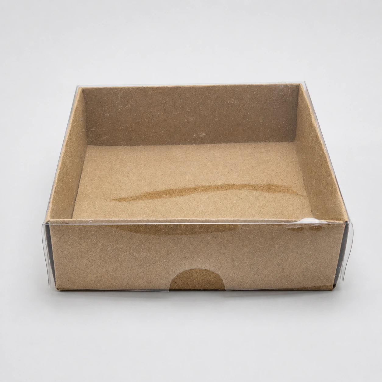 Kraft Karton Kutu ve Şeffaf Kapak (9x9x3) - Görsel 2