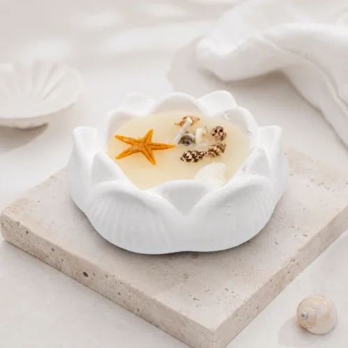 Lotus Obje Deniz Kabuklu Mum