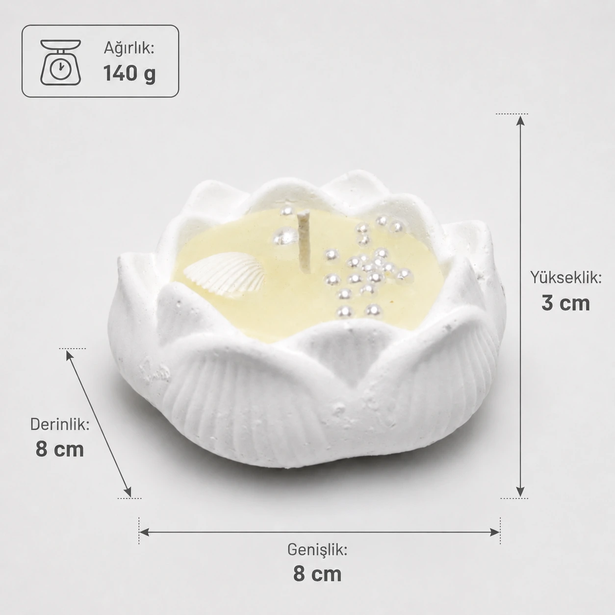 Lotus Obje İncili Mum - Görsel 8